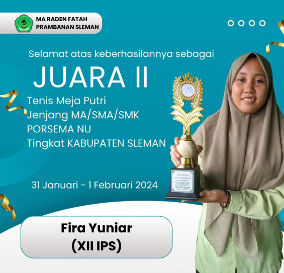 JUARA 2 TENIS MEJA PUTRI PORSEMANU SLEMAN